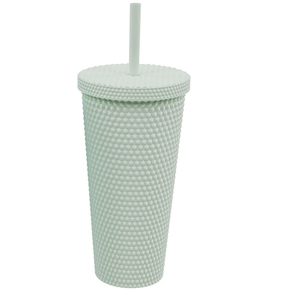 Copco 22oz Studded Insulated Tumblers with Straw and Lid, Acrylic Reusable Cold Drink Tumblers, Spill-Resistant, BPA-Free, Travel-Friendly, Cupholder Compatible
