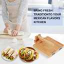 Premium Wooden Tortilla Press, Tortilla Press 10 Inch, Tortilla Maker With 50 Pieces Parchment Paper For Tortillas Roti Burrito, Mexican Tacos, Patacones Square