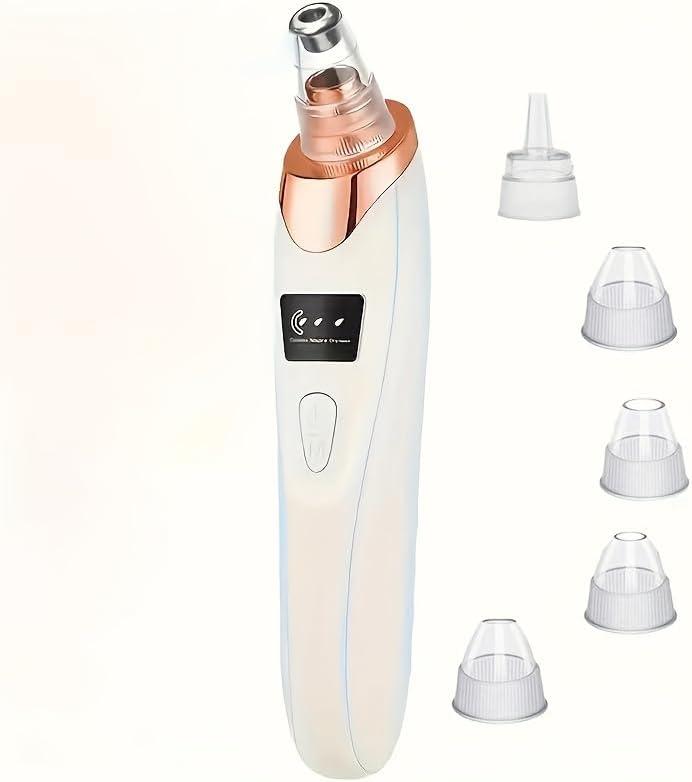 Pore Vacuum Blackhead Remover,Facial Pore Cleaner, 5 Suction Power,5 Probes,USB Rechargeable Blackhead Vacuum Kit, Electric Acne Extractor Tool for Adult