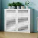 White Modern Radiator Cover, Decoration Radiator Covers for Home | Heater Storage Shelf Hide Cluttered Pipes for Living Room Bedroom Bathroom Cabinet Easy Assembly 27.5" Lx31.5" Hx7.9" D