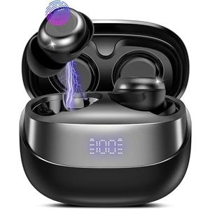 DUSONLAP Sleep Earbuds Bluetooth 5.4 in Ear Light-Weight Headphones, Mini Sleep Headphones Small Design for Side Sleepers, 47H Playtime with Charging Case, Clear Calls Earphones, Inkiness
