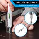 Christmas Stocking Stuffers for Men Adults, 2 Pack Multi-Tool Pen Set, 11 in 1 Multitool Pen with LED Light, Ruler, Level, Screwdriver, Stylus, Flathead, Birthday Gifts for Men, Husband, Silver