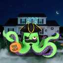 12FT Length Halloween Inflatables Pirate Octopus with Pumpkin, Halloween Blow Up Pirate Octopus Inflatables Built-in 9 Bright LEDs for Halloween Inflatable Outdoor Yard Lawn Garden Decoration