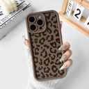 NITITOP Compatible with iPhone 16 Pro Case Cute Stylish Leopard Print Design for Women Girls Men Artistic Soft TPU Shockproof Protective Full Camera Protection Cover - Brown