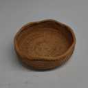 HITOMEN Handmade Rattan Bread Baskets Round Wicker Fruit Serving Storage Bowls, Natural Woven Decorative Kitchen Counter Organizing (Honey Brown) M-10.2"