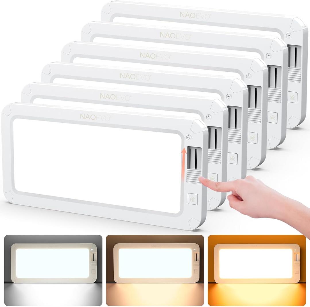 NAOEVO RV Lights Interior 2070LX, 1500LM RV LED Lights Interior 12V, Camper Lights Interior with 3 Color and Stepless Dimming, Energy-efficient RV Ceiling Light for Trailer Boat Car(6Pack, 2900-6500K) NAOEVO RV Lights Interior 2070LX, 1500LM RV LED Lights Interior 12V, Camper Lights Interior with 3 Color and Stepless Dimming, Energy-efficient RV Ceiling Light for Trailer Boat Car(6Pack, 2900-6500K)