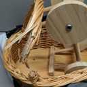 Vintage Wicker Baby Carriage DecorWoven Rattan Stroller Flower Basket Cart for Wedding Centerpieces, Baby Shower Party Supplies & Nursery Floral Arrangement Props Floral Rustic Home Decor