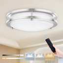 Kalium LED Ceiling Light with Remote 16 Inch Flush Mount Ceiling Light Fixture, 32W 3000K-6000K Adjustable Color Temperature, Dimmable Lighting Fixtures for Kitchen Bedroom Hardwired Installation