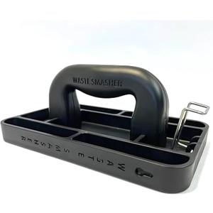 Manual Trash Compactor Tool - Hand-Held Garbage Press with Built-in Hook - for Kitchen Waste Bin - Space Saving Design - No Batteries Required - Freestanding - Black