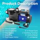 Aquastrong In/Above Ground Pool Pump High Flow Self Primming Swimming Pool Pump,Ocean Blue