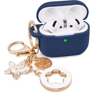 VISOOM for Apple Airpods 5 4 Cases iPods 5(2026) Cover Women,Bling Keychain