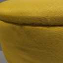 Poofzy Small Ottoman with Storage, Small Foot Stool Ottoman with Wood Legs, Sherpa Foot Rest for Couch, Living Room and Bedroom - Yellow