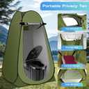 Clirass Camping Toilet with Pop Up Privacy Tent,Portable Outdoor Folding Potty,Shower Tent Dressing Room with Carry Bag for RV Travel,Truck,Beach,Fishing, 47.2" L x 47.2" W x 74.8" H