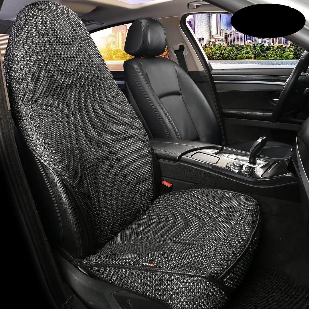 Auto Newer Luxury Bucket Car Seat Cover,Breathable Car Seat Cover Fit Four Seasons, Front Car Seat Cushions, Bottom Seat Covers of Full Wrapped Edge,Universal Fit for 95% Vehicles (Black,1PCS)