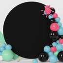 Fomcet 7.2FT Round Backdrop - Black Wedding Arch Cover for Circle Balloon Arch Frame Backdrop Cover Fabric for Wedding Birthday Party Baby Shower Decoration