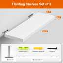 Floating Shelves for Wall, White Wood Wall Shelf Set of 2, 24" Wall Mounted Floating Shelf for Kitchen, Living Room, Bedroom, Bathroom Storage, Book Shelf for Walls Home Decor, Frame Display, 24inch-2P