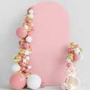 Wokceer 6.6FT Wedding Arch Cover Spandex Fitted Wedding Arch Stand Covers Round Top Blushing Pink Chiara Arch Cover for Birthday Party Ceremony Banquet Decoration