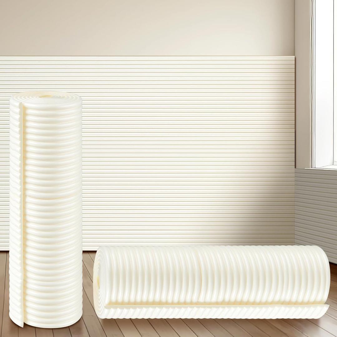 19.7 x 78.7 Inch Wall Padding for Kids, White, 1 Roll