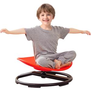 Kids Sensory Chair, Spin Seat for Sensory Kids, Improve Physical Coordination Wobble Chair for Kids Relief of Motion Sickness (Red)