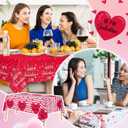 3 x 4 Packs Galentine's Day Tablecloths Decorations 54 x 108 Inch Red Heart Happy Galentine's Disposable Plastic Waterproof Tablecloths for Valentine's Weddings Birthday Party Picnic