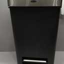 Rubbermaid Premier Series III Step-On Trash Can for Home and Kitchen, with Stainless Steel Rim, 12.4 Gallon, Charcoal, for Home/Kitchen/Garage/Apartment/Office