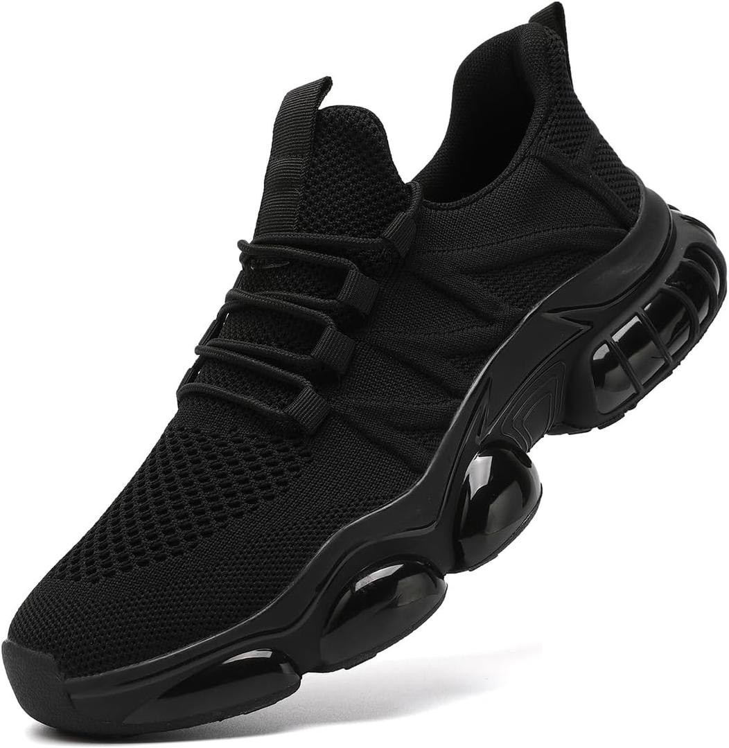 MGBDSZ Mens Runing Walking Shoes Tennis Slip On Non Slip Sneakers Outdoor Sports Trainers Athletic Sneaker Road Casual Workout Lightweight Shoes for Men All_Black US 12