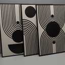 Drsoum Black and White Abstract Framed Wall Art Decor Duotone Minimal Dark Brush Stroke Prints Shapes Illustrations Modern Art Decorative Ready To Hang - 11x14in Black Framed