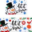 Drydiet 2 Pcs Christmas Bathroom Rugs Set Soft Plush Christmas Snowman Bath Mat Non-Slip Backing Washable Absorbent for Bathroom Decorative Carpet Xmas Winter Indoor Party Favors Decor 20 x 47 Inch