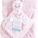 Hudson Baby Unisex Baby Plush Blanket with Security Blanket, Pink Unicorn, One Size