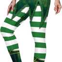 color cosplayer St. Patrick's Day Leggings Shamrock Stretchy Tights Yoga Pants for Women (Green)