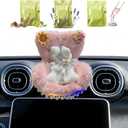 2 x Car Air Freshener Vent Clip with Light Used for Labubu Car Seat,Have A Seat Compatible with Labubu Accessories (USB Type-Pink)