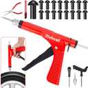 Richcat Tubeless Tire Puncture Repair Kit with Mushroom Plug, Repairs punctures and Flat Tires for Motorcycles, Cars, Trucks, ATVs,Gun Puncture Repair Kit