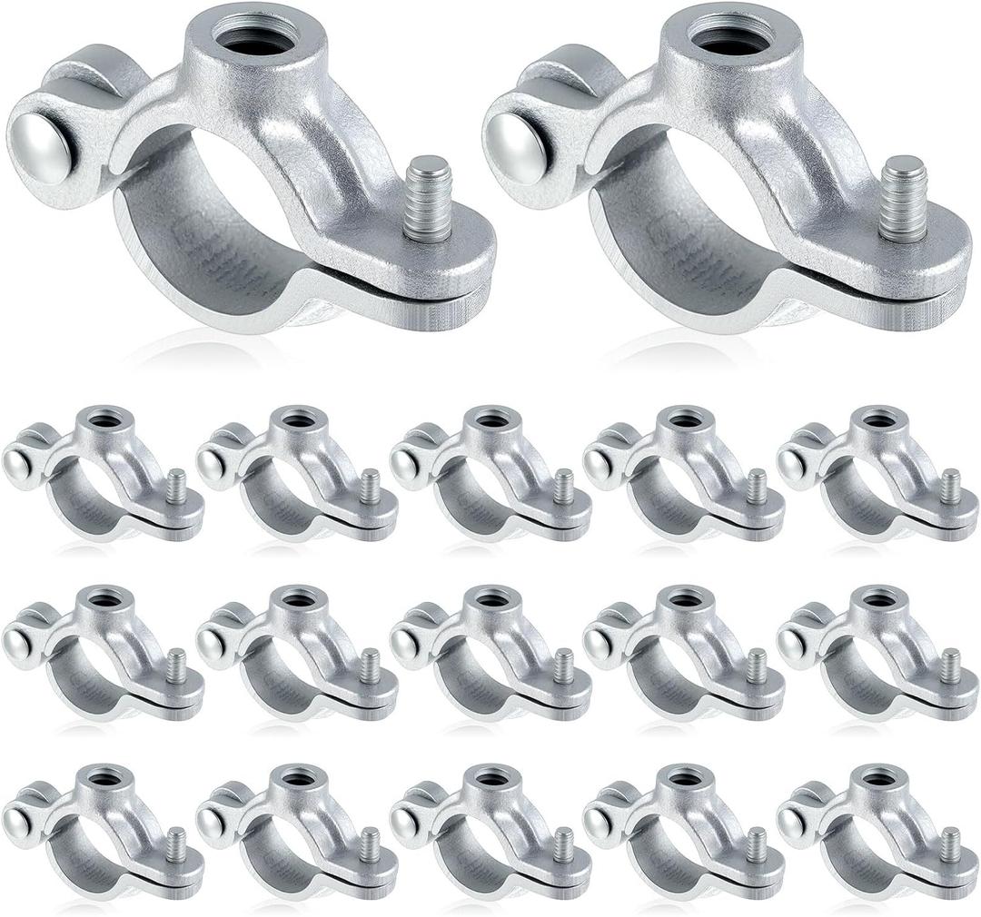 20 Pack 1/2" Split Ring Pipe Hanger for Thread Rod Galvanized Iron Mounting Bracket Support for Tubing Wall Ceiling Mount Combination Industrial Decor
