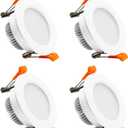 YGSTech 2 Inch LED Recessed Lighting, Dimmable Downlight 3W(35W Halogen Equivalent), CRI80, 3000K Warm White LED Ceiling Light with LED Driver(4 Pack)