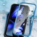 FNTCASE for Google Pixel 9A Case: Military Grade Rugged Cell Phone Cover with Kickstand & Belt Clip Holster | Shockproof TPU Protection Bumper Matte Textured Design | Heavy Duty Protector(Blue)