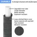 TheFitLife Flexible Garden Hose - Non-Expandable Water Hose with 3/4" Swivel Metal Fittings, 1/2" Diameter. Leak-Proof, Kink-Free, Lightweight, Easy Storage, for Outdoor Use (50FT)