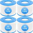 Type VI Cartridge Hot Tub Spa Filter Replacement Compatible with Lay-Z-Spa Coleman SaluSpa 90352E 58323 90427, Inflatable Hot Tub,Swimming Pool Pump Filter, 4 Pack (4PCS-Excellent value)