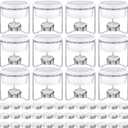 60 Pcs Ceramic Butter Warmers Set, Include 12 Butter Warmers for Seafood Melter with Stands, 48 Tea Light Candles Food Warmer Candle for Fondue Chocolate Dishwasher Microwave Oven Safe