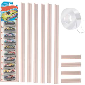 4 PCS Model Car Display Case Wall Mount Holds Up to 40 Cars Diecast Blister Packed Toy Car Organizer Compatible with Packaged Car Toy Car Storage Display Case Display Shelf Rack Wall Storage Rose Gold