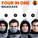 Heat Logic Sherpa Fleece Balaclava and Trapper Hat for Men, Warm Winter Face Mask for Adult, Face Cover Winter Hat (Grey)