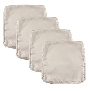 FLYMEI Patio Cushion Covers 25x25x5 Waterproof Outdoor Cushion Cover Replacement 4Packs Outdoor Seat Cushion Slipcover for Rattan Chair Sofa, Apricot