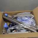 Rolling IV Pole with Tray - Stainless Steel 4 Hooks IV Stand with Wheels Height Adjustable for Clinic Home Care