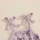 YINGISFITM Toddler Baby Girl Clothes Bowknot Sleeveless Halter Overalls Shorts One Piece Romper Jumpsuit Summer Outfit (2-3T, Purple)
