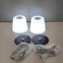 EZVALO Outdoor Cordless Table Lamp, IP65 Waterproof 4500mAh Rechargeble Shower Lamp, Dimmable Touch Lamp, LED Night Light Lamp for Bathroom Patio Camping Restaurant Home 2 Pack(Black)