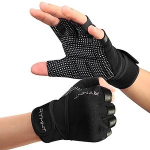 RYMNT Workout Gloves with Wrist Wrap Support, Weight Lifting Gloves with Full Palm Protection & Extra Grip for Men Women Gym Exercise, Fitness, Weightlifting, Pull ups, Small