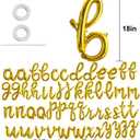 TONIFUL 52 Pcs 16 Inch Gold Cursive Letter A-Z Balloons,Cursive Custom Phrase Foil Alphabet DIY Personalized Phrase Banner for Birthday Anniversary Celebration Graduation Party Supplies Decor