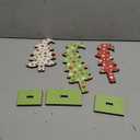 Meooeck 3 Pcs Lime Green Wood Christmas Tree Tabletop Bendable Christmas Tree Small Decor Farmhouse Standing with Rectangular Base for Home Office Tabletop Decor(Polka Dot)