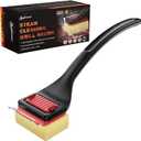 Grill Brush Bristle-Free Steam Cleaning, BBQ Brush Replaceable Heat-Resistant Kevlar Head with Grill Scraper Safe Barbecue Grill Cleaner