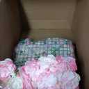 Flower Wall Backdrop 12 Piece of 16.5x16.5 Inch Floral Wall Panel Artificial Silk Rose Wall Decor Ideal for Wedding Celebrations, Festive Party Backdrops, and Home Decor-Pink