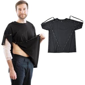 Inspired Comforts Unisex Post Surgery & Rehab Dual Access Crew Neck Snap Shirt, L